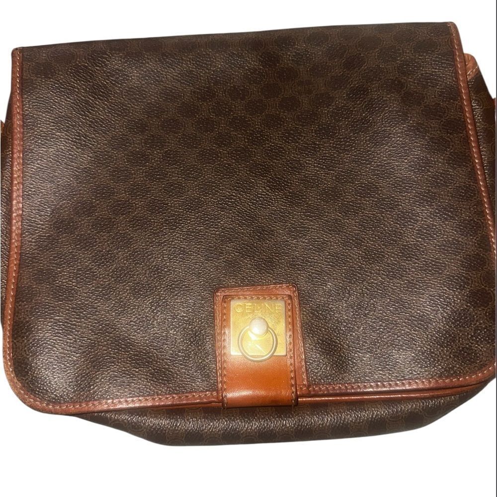 Celine Macadam Brown Leather Shoulder Bag - Picture 3 of 15